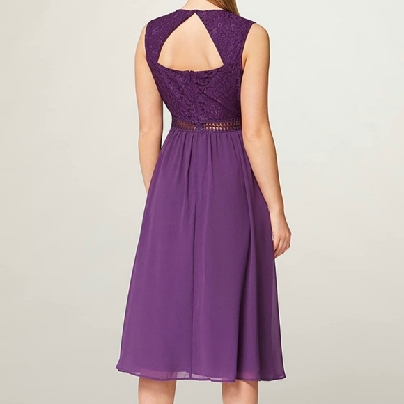 NWT-Royal Purple-Lace & Chiffon Dress - Picture 3 of 5